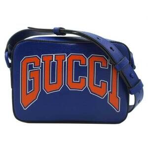 Gucci Line Leather GG Crossbody Bag INTERLOCKING Orange Blue Shoulder